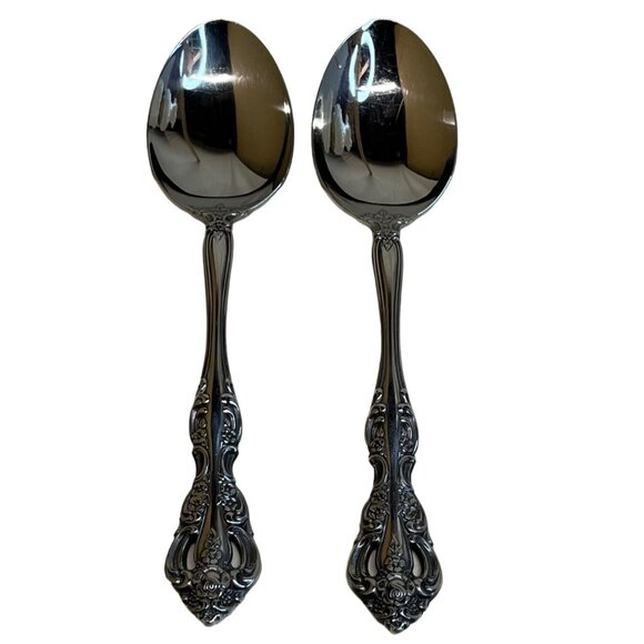 Oneida Michelangelo Cube Silver Plated Serving Spoons - Picture 1 of 4